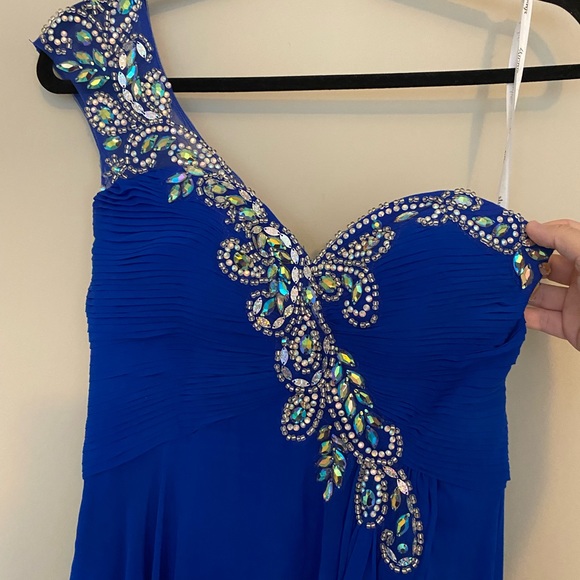 Studio 17 Royal Blue One Shoulder Dress size 8 - Picture 3 of 13